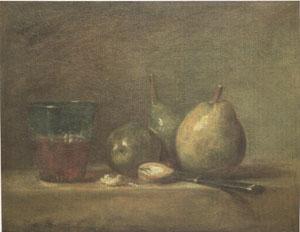 Jean Baptiste Simeon Chardin Pears Walnuts and a Glass of Wine (mk05) oil painting picture
